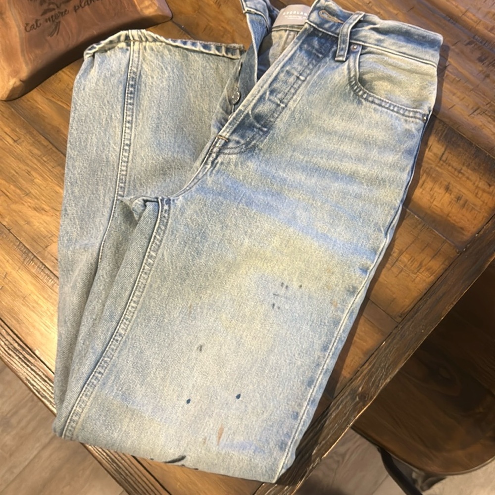 Everlane 90s Way-High Jean. Size 23. Paint splatter
